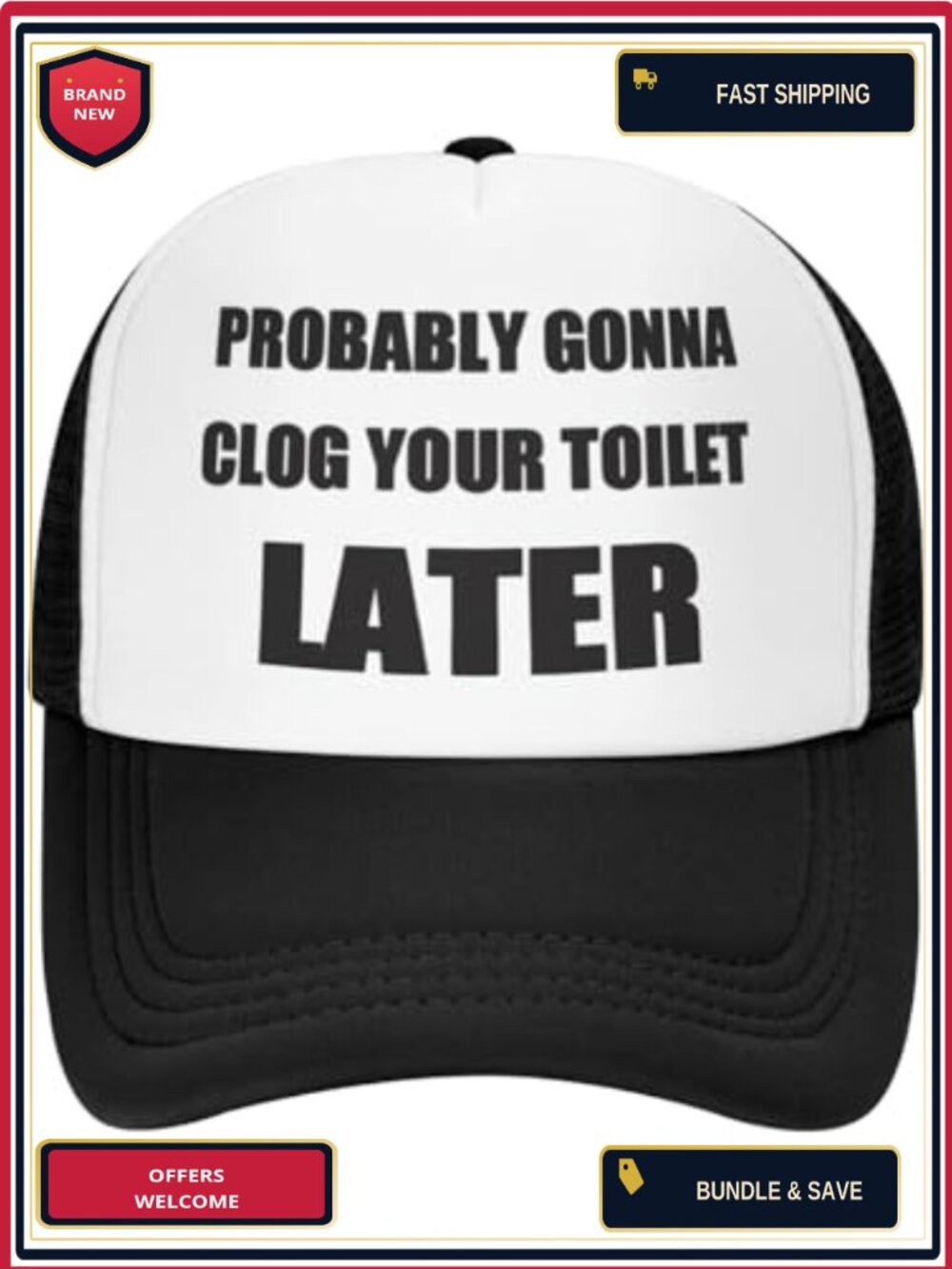 Funny Trucker Hat Inappropriate Joke Mesh Baseball Cap Adjustable Adult